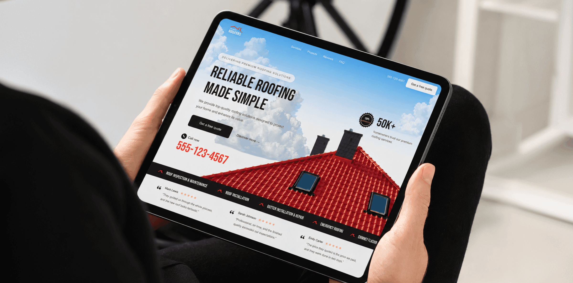 Roofix website — about section